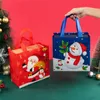 Gift Wrap StoBag 12pcs Year Christmas Tote Bags Gift Packaging Fabric Hnadle Santa Claus Supplies For Home Handmade Kids Party Favors 231109