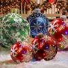 Juldekorationer Jul 60 cm utomhus Uppblåsbar boll Made PVC Giant Large Balls Tree Decorations Outdoor Toy Ball Xmas Gifts Ornament 231109
