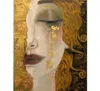 高品質の手作りのGustav Klimt Golden Tears Oil Paintings Reproduction Woman Picture for Bedroom Decor2488218