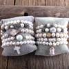 Strand MD Designer Boho Pearl Beded Bracelet Freshwater 5pc مجموعات للنساء هدية المجوهرات Dropship