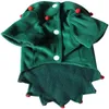 Vêtements pour chiens Vêtements de chien de Noël Costume d'elfe vert avec chapeau Costume de Noël pour chat Ensemble Cosplay Vêtements pour animaux de compagnie Chihuahua Vêtements chauds Manches 231110