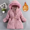 Down Jas 3 4 5 6 8 10 Jaar Winter Meisjes Warm Houden Dikker Kids Capuchon Rits Bontkraag prinses Bovenkleding Kinderkleding