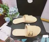 Luxury Women Sandal Shoes Designer Flip Flops Fashion Brand Letter Genuine Leather Beach Flat Casual Slippers channel slide camellia high quality 35-41