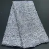 Tessuto Ultime Alta Qualità Africano Nigeriano Puro Tulle Tessuto di pizzo damascato Ricamo Vestito da partito Paillettes Panno netto 5 metri 230410