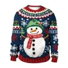 Damestruien 2023 jaar sweatshirt voor vrouwelijke mannen lelijke wintertruien met mouw oneck zachte kerstboom print pullovers maxi oversized 231110