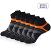 Herensokken 5 paar hoogwaardige sokken Men Heren Summer Outdoor Casual katoenen Sokken Korte ademende zwarte enkel sokken Run sportsokken maat 3845 230410