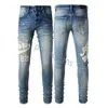 Männer Jeans Hole Loch hellblau dunkelgrau Italien Brand Mann Lange Hosen Hosen Streetwear Denim dünne schlanke gerade Biker Jean für hochwertige Qualität