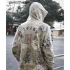 Nuevo diseñador de moda con capucha de marca Saint Michael Co-branded 23ss Denim Tears Kapok Graffiti Impreso Tendencia para hombre y mujer con capucha