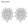 Dangle Oorbellen Mecresh Europese Bloem CZ Grote Stud Voor Vrouwen Clear Kleur Bridral Piercing 2023 Bruiloft Sieraden MEH1218