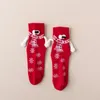 Vrouwen Sokken Kerst Magnetische Zuigkracht Hand In Zwart Wit Unisex Holding Handen Lange Meisjes Harajuku Schattig Paar Katoenen Sok