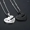 Naszyjniki wiszące modne minimalistyczne romantyczne para naszyjnik kreatywny klucz w kształcie serca klawisz stali nierdzewnej biżuterii mężczyzn i damskiej