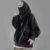 Hoodies masculinos homem gola alta hiphop menino moletom com capuz oversize masculino outono e inverno cor sólida manga longa bolso com capuz ao ar livre