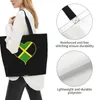 Bolsas de compras Bandera de Jamaica Corazón jamaicano Comestibles Tote Mujeres Orgulloso Patriótico Lienzo Shopper Bolso de hombro Bolso de gran capacidad