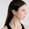 Boucles d'oreilles à dos pour filles, 1 pièce, manchette d'oreille féerique, cristal, Imitation perle, Clips elfe, sans perçage, mariage, Goth, chaîne creuse, pompon, bijoux