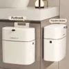 Nouveau 10L poubelle suspendue pour salle de bains cuisine nouvelle poubelle murale poubelle avec couvercle toilette déchets seau de stockage