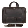 Porte-documents hommes porte-documents en cuir véritable pochette d'ordinateur 17 "PC grand sac à main mâle haut de gamme vache sacs à bandoulière bureau