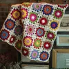 Blankets Needle Crochet Blanket Woven Sofa Round Core Tablecloth Cover Bed Handmade Flowe