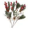 Dekorative Blumen, 7 Stück, Kunstpflanzen, künstliche Weihnachtsspieße, Beeren, Partydekoration, Tischdekoration, Holzhaus, Vasenfüller