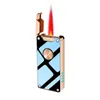 Lighters USB charging windproof metal lighter with integrated pneumatic and electric touch sensing butane inflatable for gift