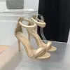 Gianvito Rossi Femmes 105 mm Bijoux Cuir rembourré 100 % cuir véritable Semelle extérieure cutanée 80 mm Talons aiguilles Sandales Designer Sangle Talon arrière