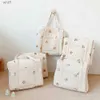 Diaper Bags Korea Style Cute Bear Newborn Diaper Bag Mommy Shoulder Bag Embroidery Quilted Stroller Nappy Storage Organizer Maternity BagL231110