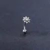 Stud -oorbellen AOEDJ 16G Flower Rook Earring Piercing roestvrij staal wenkbrauwring Crystal CZ Tragus Women