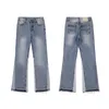 Lyxdesigner jeans vintage mode breda ben byxor cykelhål stretch casual byxor färg kontrast lapptäcke jeans mäns leggings stretch byxor storlek s-xl