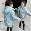 Down Coat Winter Jacket For Girls Coat Teen Kids Parka Snowsuit Fashion Bright Waterproof Outerwear Children's Clothing 3 4 6 8 10 12 År 231108