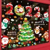Vidhäftande klistermärken Juldekoration Shopping Mall Glass Window Christma Tree Electrostatic Sticker Happy Year 231110