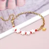 Urok bransolety shinus złoto kolor stali nierdzewnej o łańcuch bransoletki dla kobiet biała skorupa pulseras biżuteria mejr moda