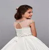 Vestidos da menina vestido de flor clássico branco fofo tule renda casamento princesa criança bola vestidos de baile primeira comunhão festa de aniversário wear