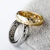 Mode Hommes Femmes Bague 18K Réel Jaune Blanc Plaqué Or Plein Glacé CZ Bling Bague Hommes Femmes Taille 6-10