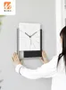 Zegary ścienne kwadratowy minimalistyczny zegar salny nordic luksusowy nowoczesny czarny biały wandklokken mute sztuka unikalny zegarek W6C
