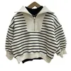 T-shirts Shirts Turn-down Collar Full Sleeve Regular Length Striped Pullover Cotton Soft Comfortable Casual Autumn Children Unisex 230410