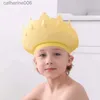 Toucas de banho Tamanho ajustável Crianças Shampoo Cap Crown Baby Shower Cap Cartoon Bath Visor Infantil Escudo de Cabelo Proteção de Ouvido À Prova D 'ÁguaL231110
