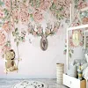 Wallpapers Custom Nordic Elk Flowers Wallpaper Self-Adhesive Wall Paper Bedroom Sofa TV Background Mural Home Decor Papel De Parede 3D