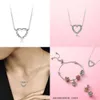 Pandoras necklace Love 925 silver necklace for women Simple fashion heart necklace gift pandoras box charms necklace pandoras luxury Jewelry