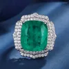 Naszyjnik Zestaw biżuterii złota imitacja babcia zielony luksusowy wisiorek 1 pierścień 4 16 12 14