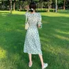 Freizeitkleider Kurzärmliges Kleid für Damen mit V-Ausschnitt, Sommer-Chiffon-Damen-Freizeitkleidung, Retro-Ulzzang-Mode, Retro-niedlicher Urlaub Ins 230410