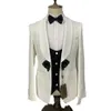 Ternos masculinos blazers 3 pçs conjunto terno casaco calças colete casual padrão escuro casamento banquete anfitrião vestido jaqueta calças colete 231110