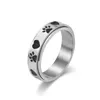 Cluster Rings 6mm Stainless Steel Enamel Heart & Print Spinner Ring For Women Men Size 5-10