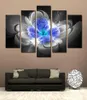 Pittura astratta del fiore blu senza cornice 5 pezzi Poster e stampe Wall Art Canvas Immagini a parete per soggiorno Decor6513411