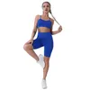 Shorts pour femmes femmes été Yoga ensembles 2 pièces Sport costumes Gym Fitness entraînement bretelles Spaghetti dos ouvert soutien-gorge haut course ensemble vêtements