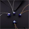 Подвесные ожерелья подвески ювелирные украшения злой глазной колье Голубые глаза амет ojo turco kabh защита DHS97 Drop Delive Dhnip