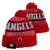 Cappellini da uomo Berretti Angels Cappelli Los Angeles Tutte le 32 squadre Pompon lavorato a maglia con risvolto a righe Lana laterale Calda USA College Sport Cappello lavorato a maglia Berretto da hockey Per donna A1