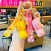 Keychains Fashion Small Animals Leather Bag Car Keychain Plastic Soft Rubber Doll Pendant Key Holder Ring Accessories Jewelry Gift