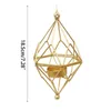 Candle Holders Wrought Iron Holder Diamond Candlestick Hanging Light Stand For Wedding Dinner Party Table Centerpieces C6UE