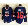 Weng 2010 Team USA Vintage Hockey 88 Patrick Kane 15 Jamie Langenbrunner 16 Brett Hull 2 ​​Brian Leetch 39 Ryan Miller Hockey Jerseys