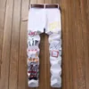Jeans för män Designer Casual Printed Slim Pants High Street Hip Hop Denim Plus Size 29-38 Y23