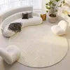 Tapis nordique laine rond japonais Simple tapis longue peluche anti-dérapant chambre tapis doux salon tapis vestiaire tapis de sol